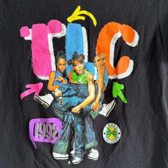 Cross Colours TLC 90s Inspired Band Tee Size XS - Picture 2 of 6